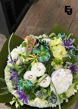 Seasonal Green & White - Mixed Luxury Orchid Bouquet - Order Advance