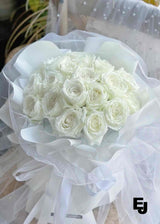 Fairy Light White Rose Bouquet