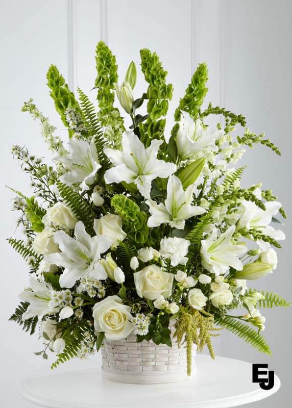 White Sympathy Basket Melbourne Flower
