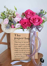 Recycle Bag Mixed Flowers With Fairy Light