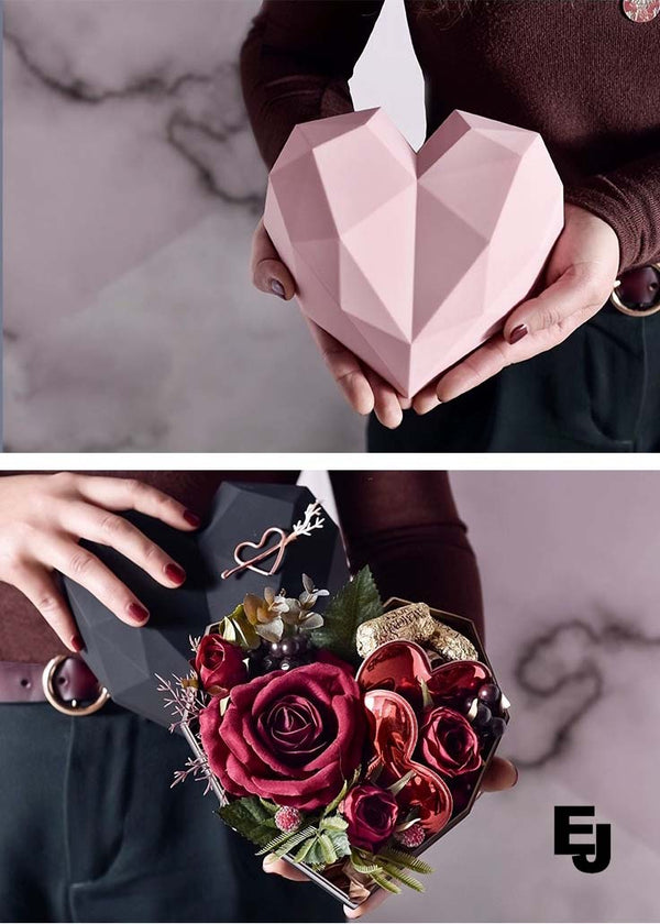 Luxury Roses With Heart Box