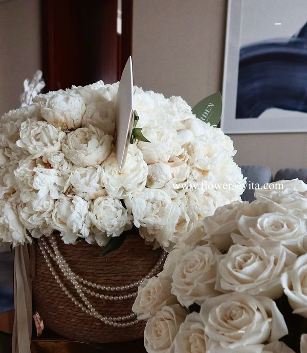 Fresh Peony Roses Large  Bouquet