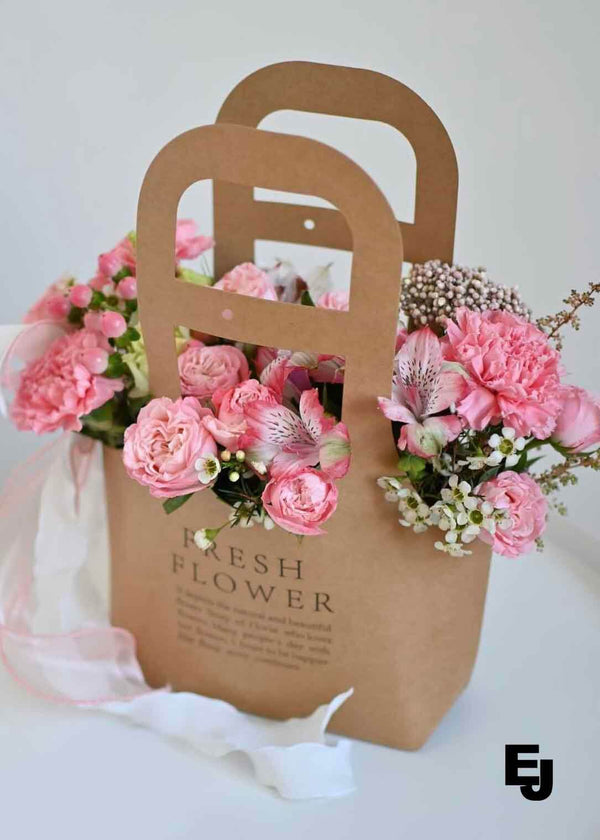 Recycle Bag Mixed Flowers With Fairy Light